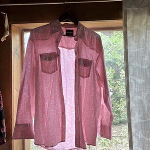 Mens Wrangler brand long sleeve pearl snap button up